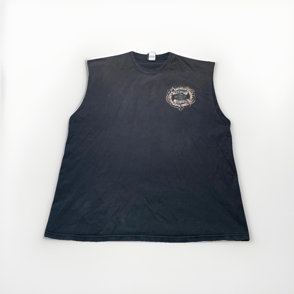 Harley Davidson Motorcycles sleeveless Black Gettysburg top shirt Size XXL
